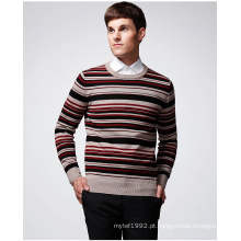 ODM Striped Lã Acrílico Pullover Homem Camisola